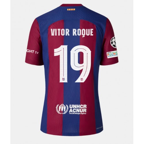 Fotbalové Dres Barcelona Vitor Roque #19 Domácí 2023-24 Krátký Rukáv